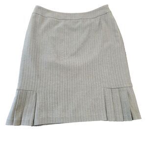gray herringbone pleated skirt 4P vintage woven workwear office preppy classic